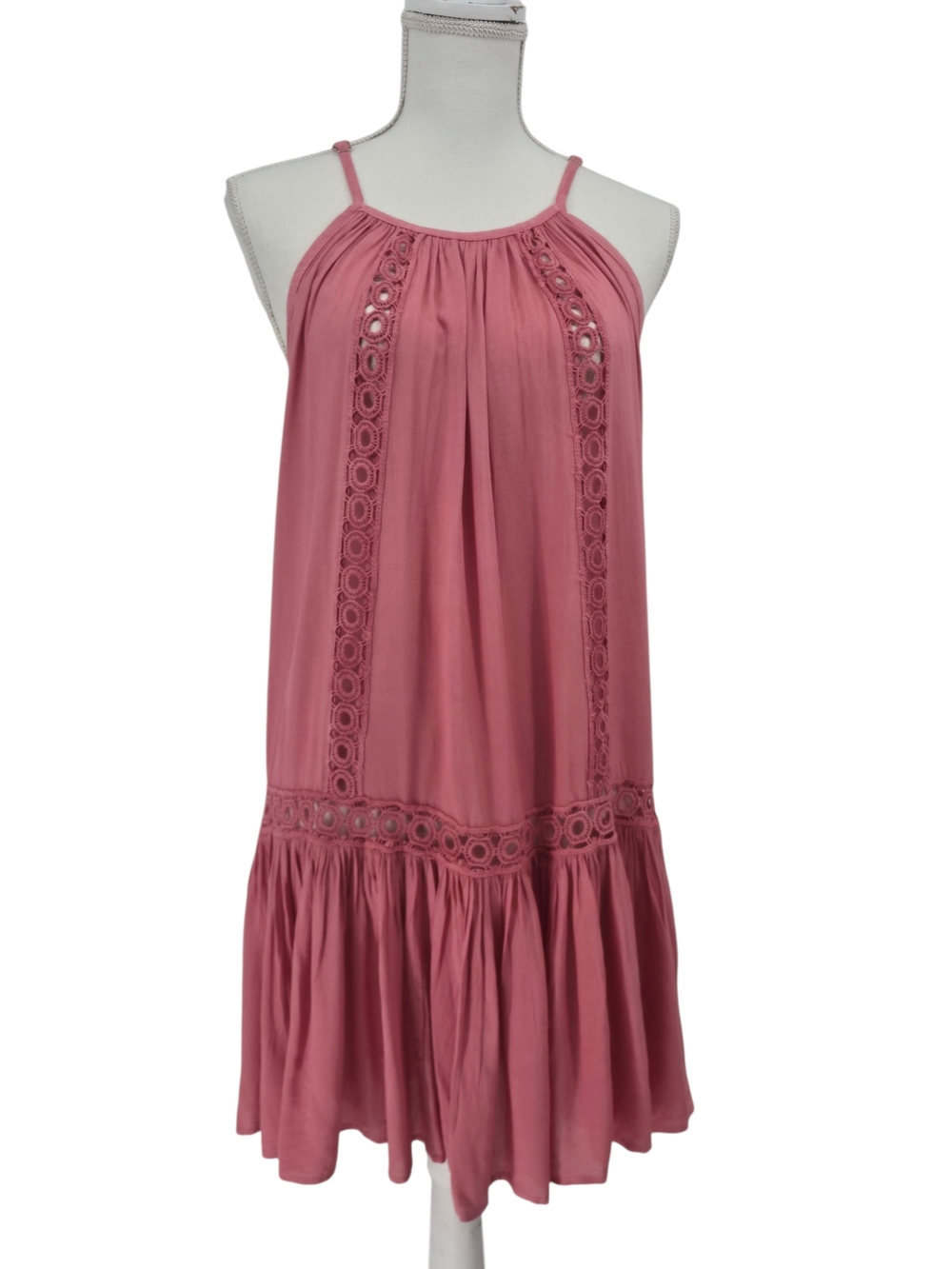 NWT Raviya Crochet Cover Up Dress Pink Size M Swim Beach Resort